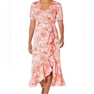 Cinq a Sept English Rose Pink and Orange dress